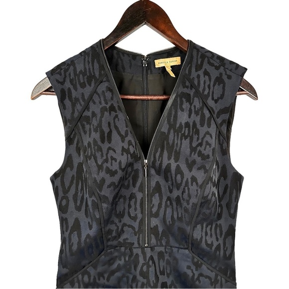 REBECCA TAYLOR Jacquard Leopard Print Zipper Dress - Picture 3 of 13